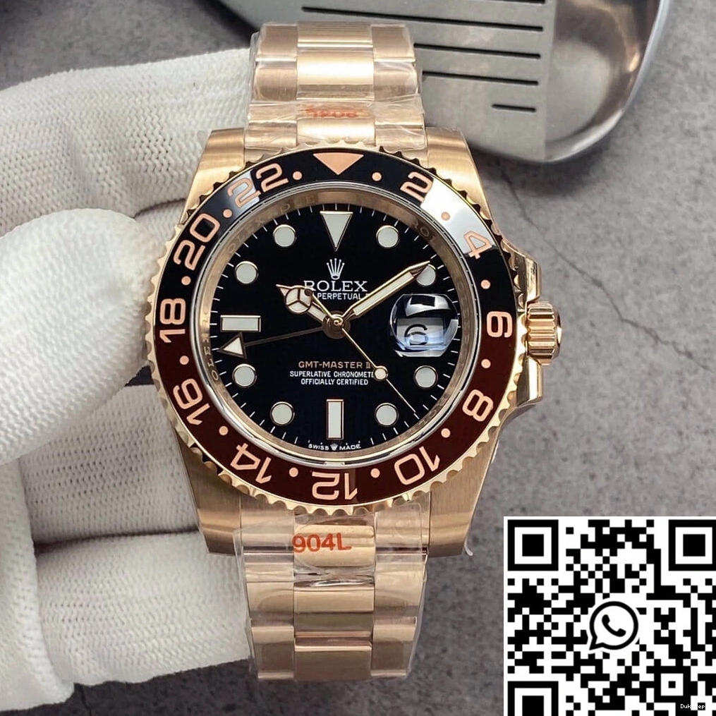Rolex Factory GMT Dial 126715CHNR-0001 II Rose Master Gold Black GM 0904